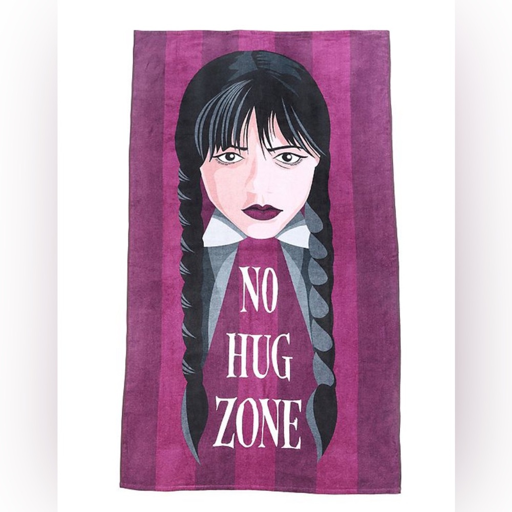 Wednesday Addams “No Hug” Oversized Beach Towel/ NWT
